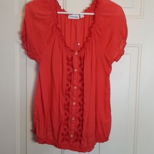 St. John's Bay Button down top 100% comfy, breathable Lightweight cotton